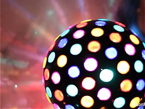 mind-blowing big jugged disco ball babe